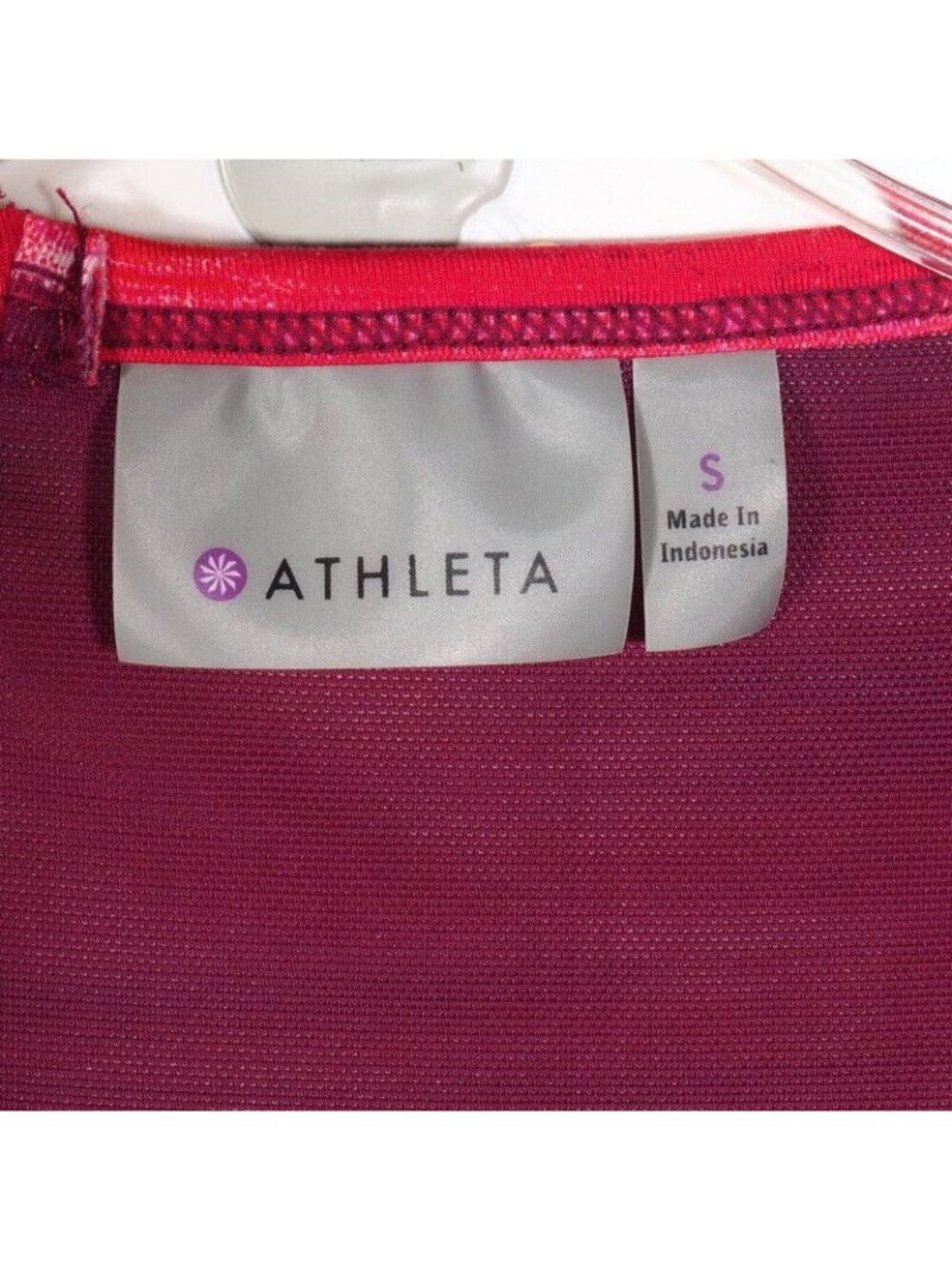 Athleta Top Womens Size Small Racerback Drawcord Red White Yellow Shelf Bra EUC - Picture 8 of 9